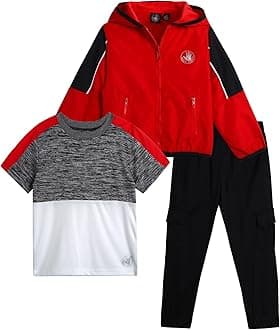 Body Glove Boys' Tracksuit Set - 3 Piece Windbreaker Jacket, Tricot Cargo Jogger Sweatpants, and Performance T-Shirt (2T-7)