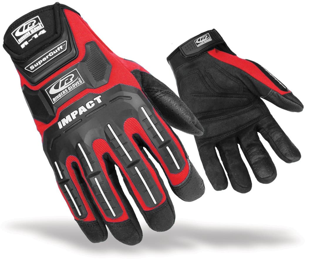 Ringers Gloves R-14 Impact Glove, Red, Medium