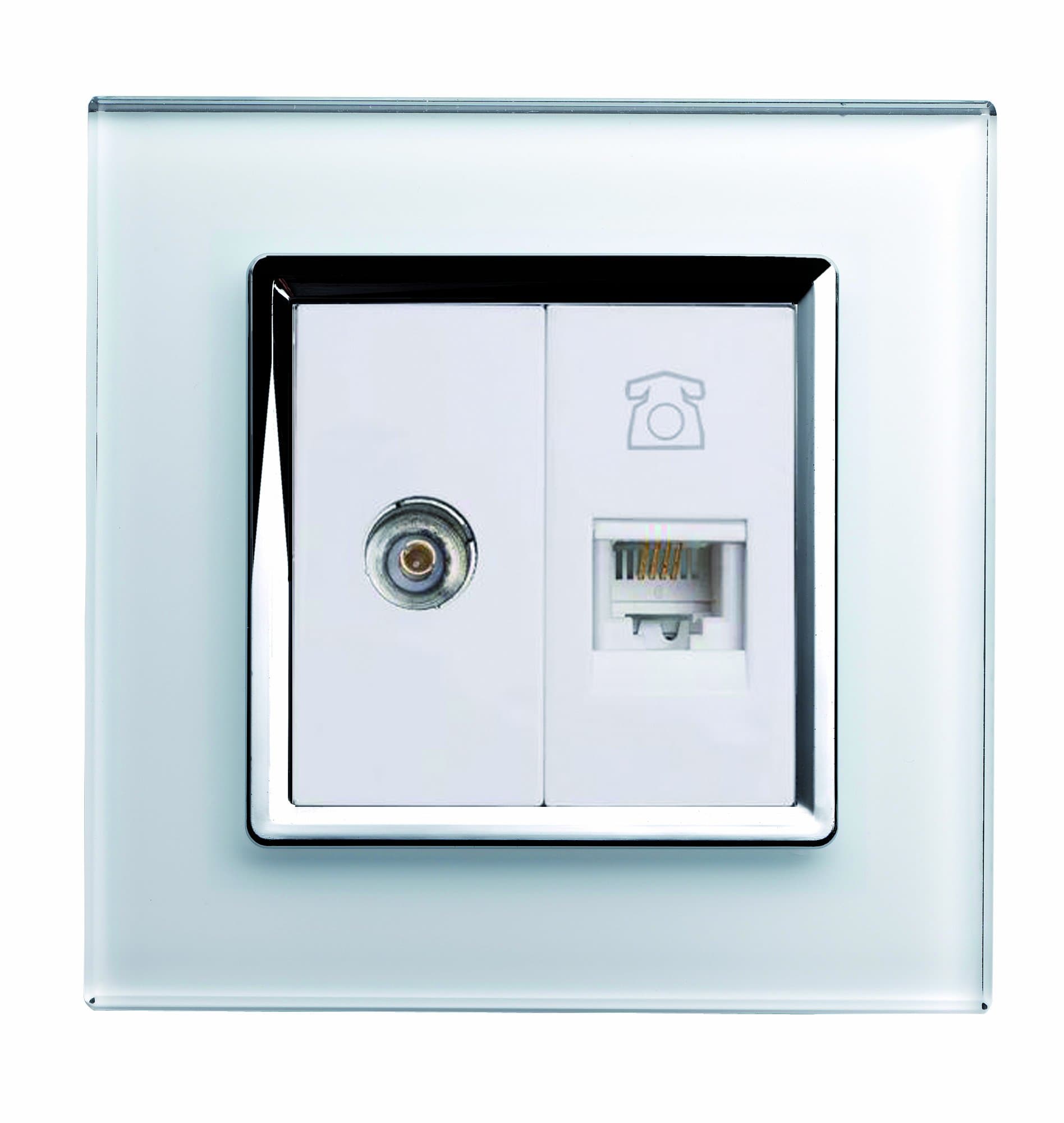 Retrotouch TV/ Phone Socket, White