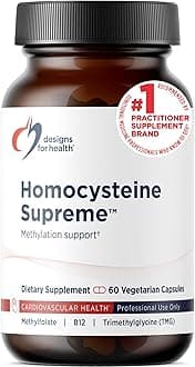 Homocysteine Supreme - Methylated B Vitamins with Riboflavin, B6, B12, Folate, L-Serine & TMG for Brain Support & Heart Health - Methylated Multivitamin (60 Capsules)