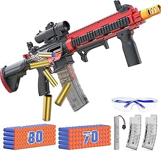 EagleStone Automatic Realistic Toy Gun for Boys, Shell Ejecting Foam Blaster for Kids Ages 8-12,Sniper Rifle,2 Magazines,150 Darts,30 Shells, Electric Machine Guns Toys for Adults Birthday Xmas Gifts