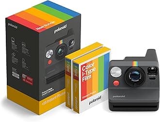 Now 3rd Generation I-Type Instant Camera + Film Bundle - Now Black Camera + 16 Color Photos (6560)