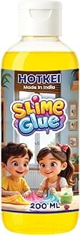 HOTKEI 200 ml Yellow Slime Glue DIY Magic Jelly Putty Toy for Making Maker kit Set Liquid Gel Games Birthday Gift Toys for Boys Girls Kids for Making Slime at Home 3 to 10 Years