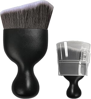 Ziciner Car Detailing Brush, Curved Soft Bristles Auto Removal Dust Collectors, Universal Vehicle Dashboard, Air Conditioner Vents etc Interior Cleaning Tool Accessories (Brown/White)