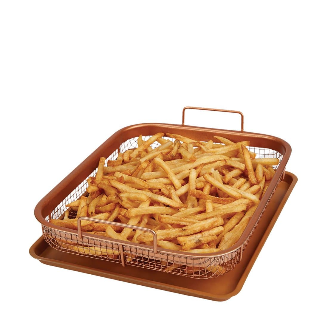 Copper Chef Copper Crisper Non-Stick Oven Baking Tray with Crisping Basket, 2 Piece Set