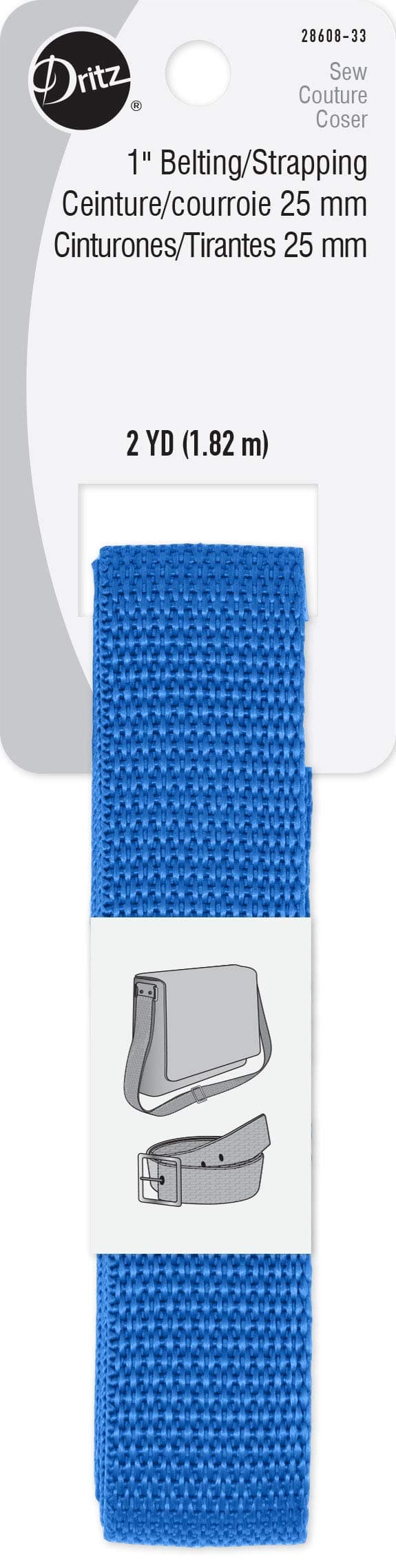 Dritz 1" Strapping, 2 yd Polypro Belting, Royal Blue