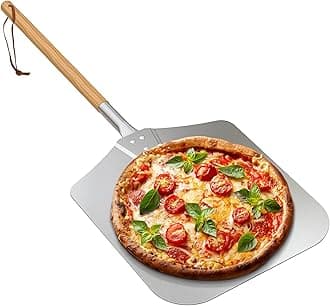 Onlyfire Large Aluminum Pizza Peel, with Wooden Handle, 12" x 14" for Baking Handmade Pizza, 28" Overall, For Any Outdoor Or Indoor Pizza Grill Oven