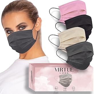 VIRTUE CODESeamless Essentials Face Masks - Soft 3 Ply Comfort 50 Disposable Face Masks