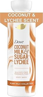 Plant Milk Cleansing Body Wash Coconut & Lychee for Moisturized Skin Gentle Cleanser, No Sulfate Cleansers or Parabens, 98% Biodegradable 17.5 fl oz
