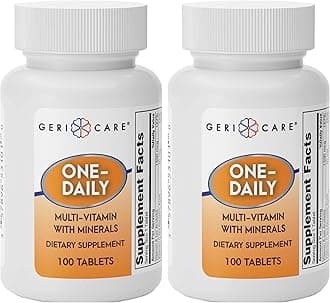 GeriCare One-Daily Multi-Vitamin & Minerals, Dietary Supplement Tablets, 100 Count (Pack of 2)