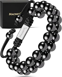 Magnetic Hematite Bracelet – MAX Strength Magnetic Stones – Beaded Magnetic Bracelets for Men and Women