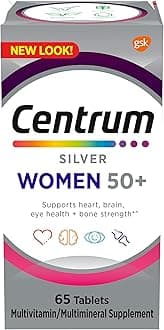 Centrum Silver Women's Multivitamin for Women 50 Plus, Multivitamin/Multimineral Supplement with Vitamin D3, B Vitamins, Non-GMO Ingredients, Supports memory and cognition in older adults - 65 Ct