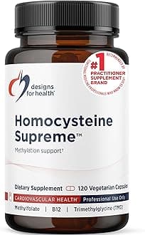 Designs for Health Homocysteine Supreme - Methylated B Vitamins with Riboflavin, B6, B12, Folate, L-Serine & TMG for Brain Support & Heart Health - Methylated Multivitamin (120 Capsules)