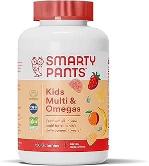 SmartyPants Kids Formula Daily Gummy Multivitamin: Vitamin C, D3, and Zinc for Immunity, Gluten Free, Omega 3 Fish Oil (DHA/EPA), Vitamin B6, B12, 120 Count (30 Day Supply)