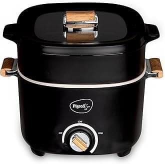 Pigeon by Stovekraft Everyday Plus Multi-Cook Kettle,1000 Watts,2.5 Litre, used for Boil, Brew, Cook & Serve All in One (Black)