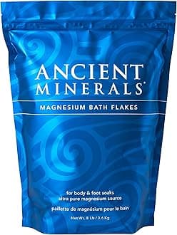 - Ancient Minerals Magnesium Bath Flakes – Pure Zechstein Magnesium Chloride for Soaking and Whole-Body Replenishment, 8 lb Bag