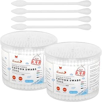 XL Thick Cotton Swabs Pointed Precision - 500 Count Extra Large - Pointy Organic Cotton Buds Double Side Tightly Wrapped Cotton Tips Paper Stick Cruelty-Free, XL Pointy & Round White