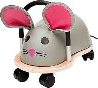 Wheelybug Toddler Wooden Ride-On, Multi-Directional Castor Wheels, Safety Certified Developmental Toy for Outdoor/Indoor Fun, Large (2.5-5 Years), Mouse