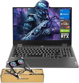 Lenovo LOQ 15 15ARP9 RTX 4060 Gaming Laptop, 15.6" FHD 144Hz, AMD Ryzen 7 7435HS, NVIDIA RTX 4060, 64GB DDR5 RAM, 4TB SSD, Backlit KB, RJ-45, Bundle with PCO Laptop Cooler