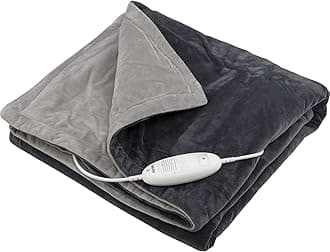 BeurerHD75 Electric Blanket with 6 Temperature Settings, Soft Heated Throw for Cosy Sofa Nights, Automatic Switch-Off & Safety System, Machine-Washable, Grey, 180 x 130 cm, 100 watts