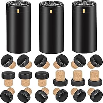 PVC heat shrink capsules 120 count matte black and 18 Pcs bottle seal cork, wine shrink wrap sleeves caps tops wine bottle corks capsules for making cellars and home use