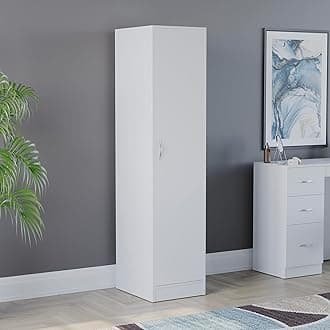 Vida Designs Riano Wardrobe, With Shelf & Hanging Rail Bedroom Storage Furniture (White, 1 Door)