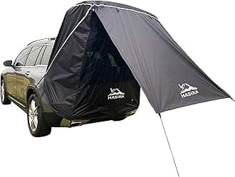 Hasika SUV Tailgate Tent - Universal Car Camping Awning, 3000mm Waterproof & UPF 50+ - Portable Hatchback Tent Privacy Shelter for SUV, CUV, Minivan - Easy Setup Road Trip Essentials Black
