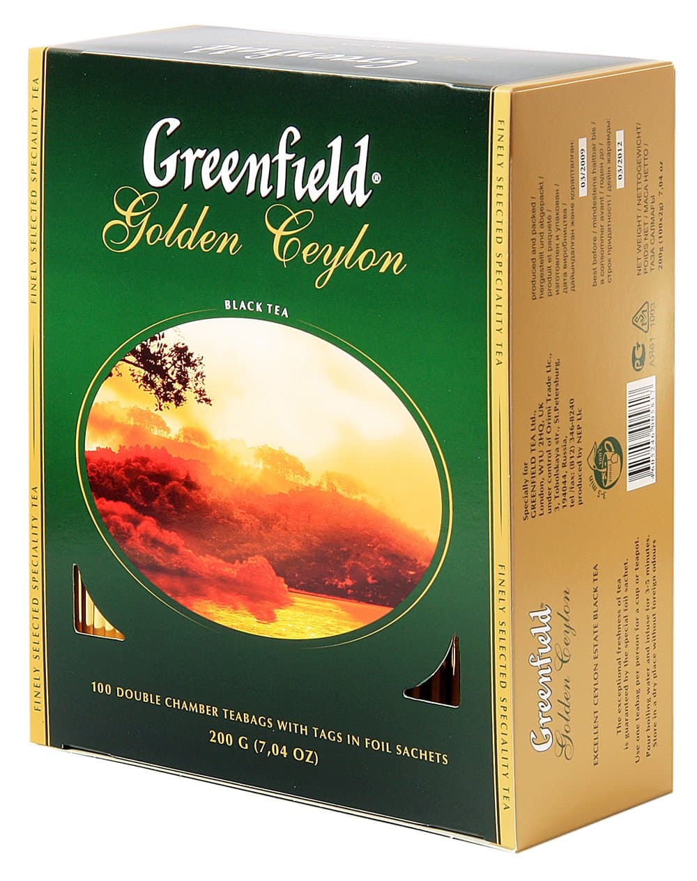 Greenfield Tea, Golden Ceylon, 100 Count