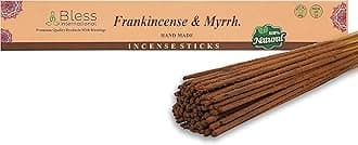 Bless-Frankincense-and-Myrrh 100%-Natural-Handmade-Hand-Dipped-Incense-Sticks Organic-Chemicals-Free For-Purification-Relaxation-Positivity-Yoga-Meditation The-Best-Woods-Scent (25 Sticks (40GM))