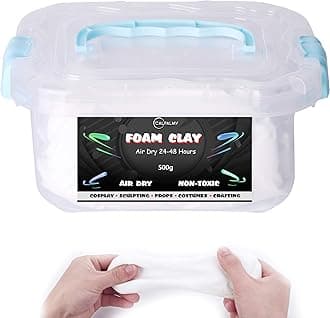 1.1lb Moldable Cosplay Foam Clay (White) – High Density and Hiqh Quality for Intricate Designs | Air Dries to Perfection for Cutting with a Knife or Rotary Tool, Sanding or Shaping