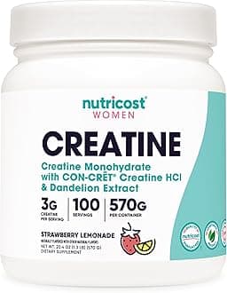 Creatine Monohydrate Powder for Women, Micronized, Strawberry Lemonade, 100 Servings - Vegetarian, Non-GMO, Gluten Free