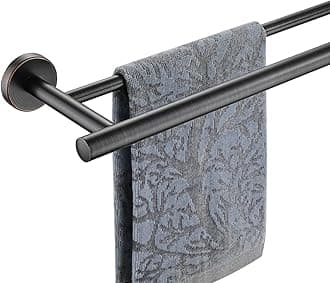 JQK Double Towel Bar, Oil Rubbed Bronze 27 Inch 304 Stainless Steel Thicken 0.8mm Bath Towel Rack for Bathroom, Towel Holder Wall Mount ORB, Useable Length 24 Inch, TB100L24-ORB