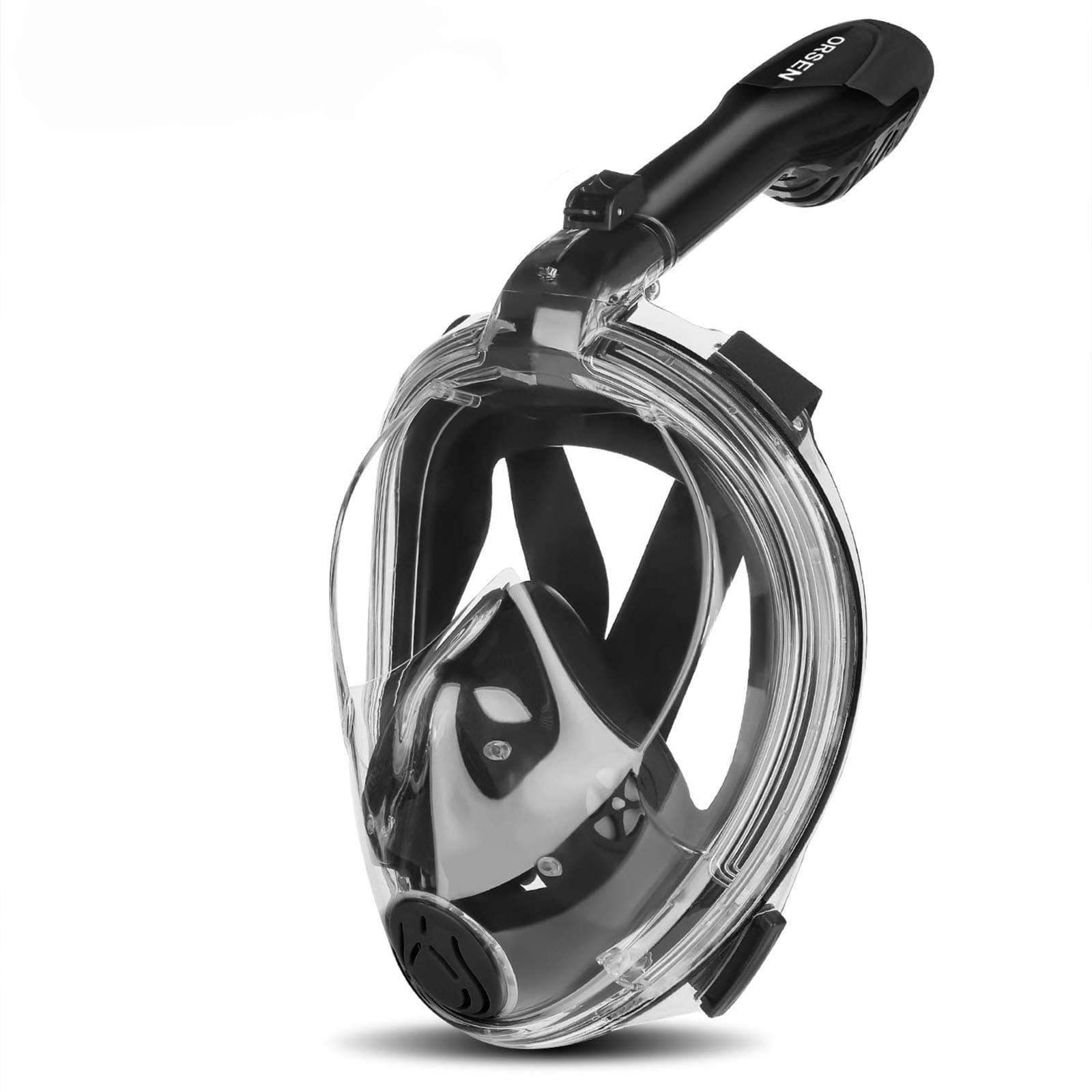 Orsen Newest Version Full Face Snorkel Mask Foldable 180 Panoramic View Free Breathing Snorkeling Mask with Detachable Camera Mount,Anti-Fog Anti-Leak for Adults & Kids