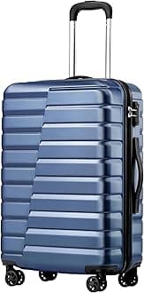 COOLIFECabin Luggage Large Suitcase Carry on Hardside PC+ABS Spinner TSA Lock Telescopic Handle
