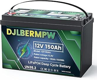 12V 150Ah LiFePO4 Battery 12V 150Ah Lithium Battery, Built-in 120A BMS 1920W, 8000+ Deep Cycle Marine Battery 12V, Lithium Batteries 12V for Boat,Kayak,Trolling Motor,RV,Solar,Golf Cart