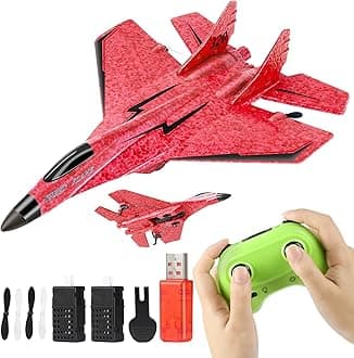 - Wireless Airplane Toy - 2.4GHZ RC Glider with Lights, Remote Control Airplane for Adults & Kids