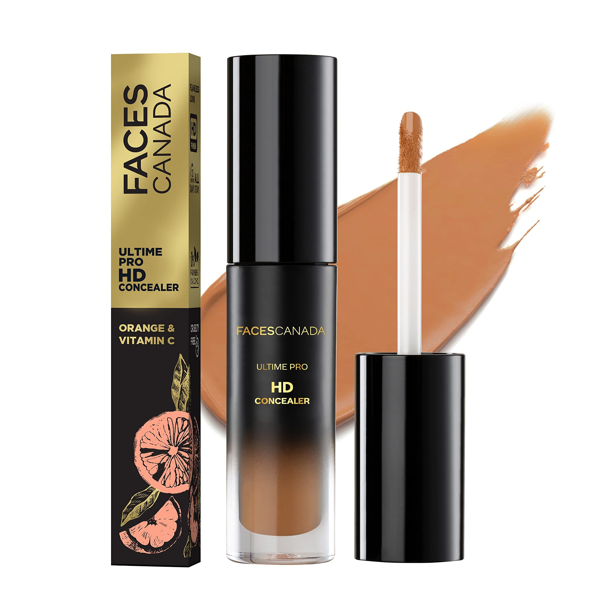 Ultime Pro HD Medium Coverage All Skin Type Liquid Concealer - Golden Rush 06, 3.8ml | Natural Matte Finish | 12HR Long Stay | Blemishes | Blends Easily | Orange & Vitamin C Enriched