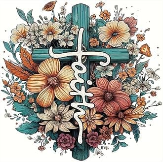 Stamped Cross Stitch Kits for Adults - Cross Flower Embroidery Kits for Beginners Adults,11 CT Patterns Dimensions Counted Cross Stitch Kits for Adults Arts Craft 13.8x13.8 inch