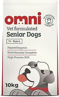 OMNI Hypoallergenic Dog Food for Senior Dogs 10kg - Protein-Rich Dry Kibble, Made in the UK with Natural Ingredients, Backed by Vets, Supported By Science, Dragons’ Den Winners
