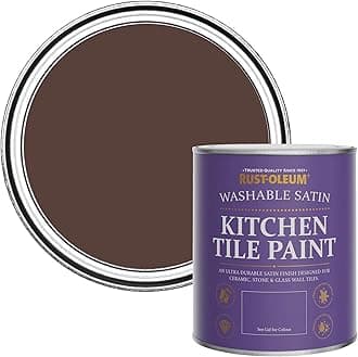 Rust-Oleum Red water resistant Kitchen Tile Paint in Satin Finish - Valentina 750ml