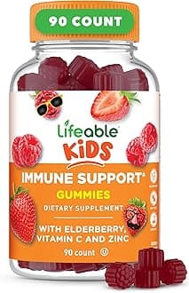 Kids Immune Support Gummies | Elderberry Vitamin C and Zinc | Great Tasting Immune Support Supplement Elderberry Gummies for Kids | Kids Elderberry Gummies for Boys, Girls | 90 Gummies