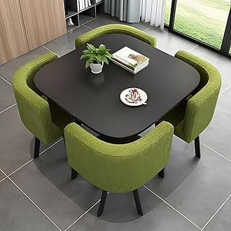 Square Dining Table Set with Chairs,Compact Kitchen Table and 4 Chairs,Modern Conference Table with Chairs,Reception Table for Meeting Room,Kitchen Table Furniture Breakfast Table
