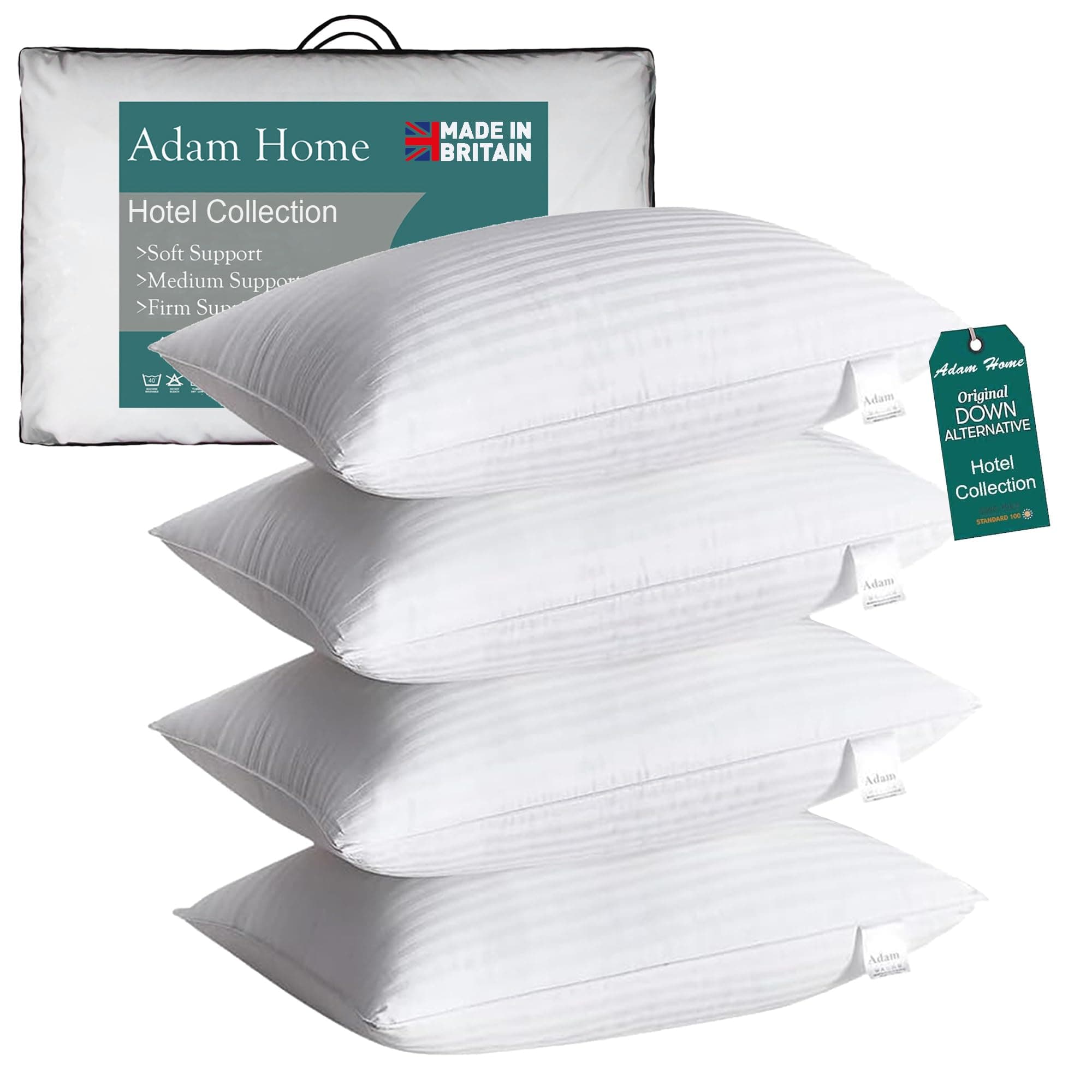 – Pillows 4 Pack Hotel Quality Side Sleeper Bounce Back Bed Pillow Hypoallergenic & Anti Dust Mite Resistant Premium Filled Hotel Pillows Pack of 4