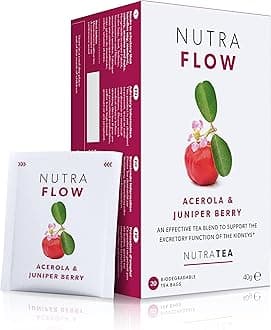 NUTRAFLOW - UTI Tea & Urinary Infection Tea | Cystitis Teas, Eases Urinary Tract Discomfort. Includes Cranberry & Uva Ursi - 20 Individual Wrapped Bags - Herbal Infusion (1 Pack)