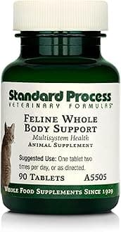 Standard Process Inc. Feline Whole Body Support - Nutritional Cat Supplement for Multisystem Support - Feline Daily Maintenance Supplement - 90 tablets