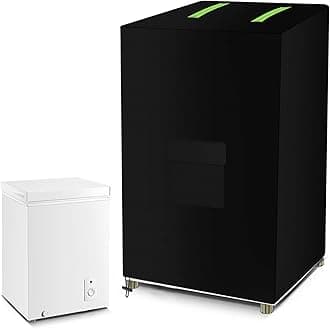 Mini Chest Freezer Cover, Outdoor Deep Freezer Cover Freezer Protector for 3.5 Cubic Feet 420D Oxford Waterproof Dustproof Sun-Proof Electric Smoker Covers 23"L x 23"W x 34"H, Black