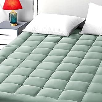 EASELAND King Size Mattress Pad Pillow Top Mattress Cover Quilted Fitted Mattress Protector 8-21" Deep Pocket Cooling Mattress Topper (78x80 Inches, Pale Aqua)