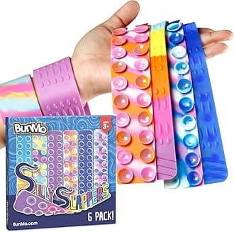 BUNMO 6pcs Party Favors for Kids Suction Toys for Ages 3 4 5 6 7 8 Year Old Girls or Boy; Sticky Pop Slap it for Hands; Toddler Fidget Party Favors and Goodie Bag Stuffers for Kids
