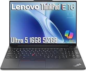 Lenovo ThinkPad E16 Gen 2 Business Laptop (16" FHD+ Anti-Glare, Intel Core Ultra 5 125U (> i7-1355U), 16GB DDR5 RAM, 512GB SSD), Fingerprint Reader, Backlit, Webcam, Ethernet, Win 11 Pro, AI PC, Black