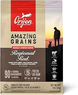 Amazing Grains High Protein Dry Dog Food Regional Red Recipe 4lb Bag